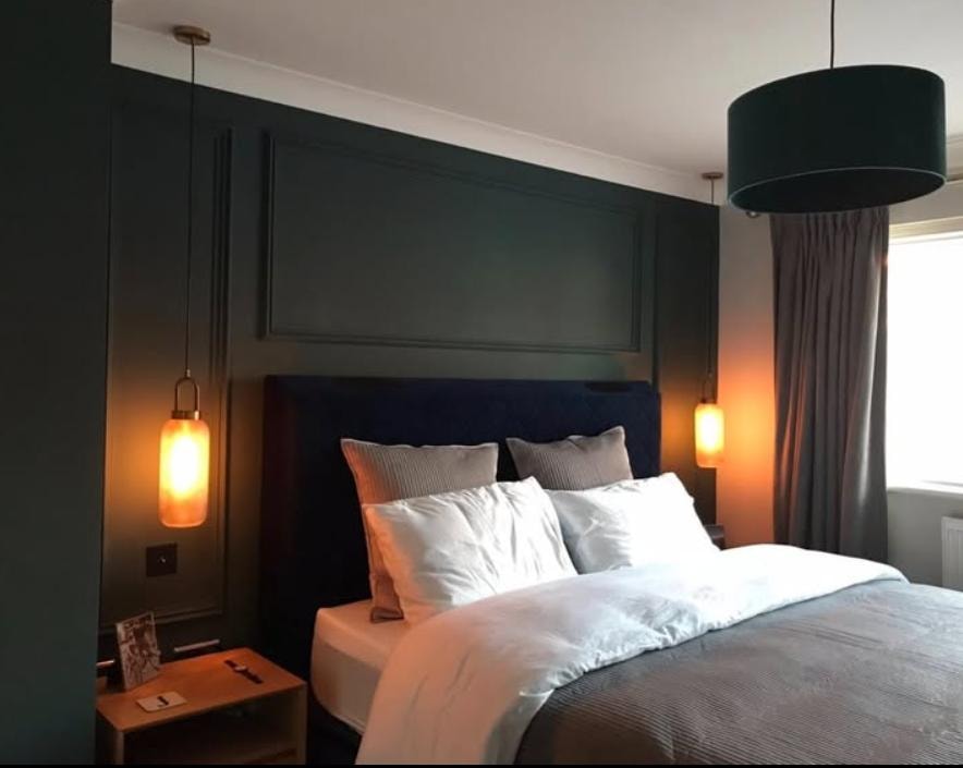 Bedroom pendant lighting installation